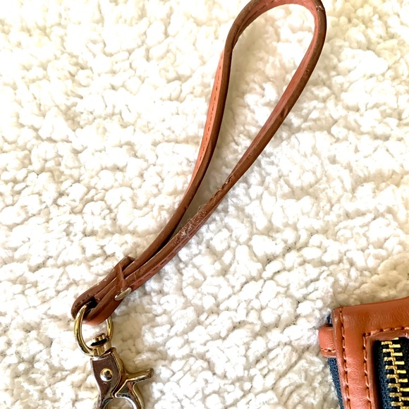 Spartina Wristlet Bag Linen & Leather - Picture 7 of 10